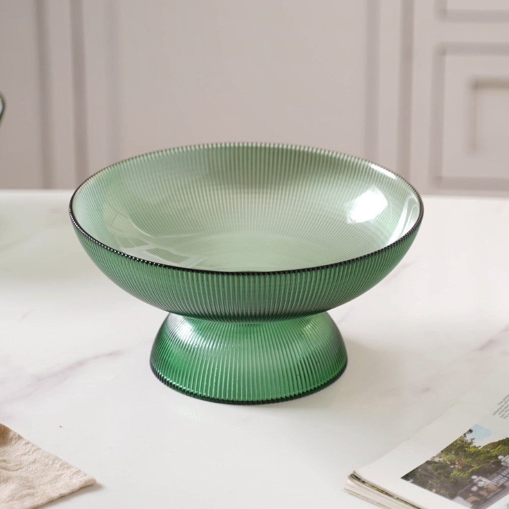 Ribbed Emerald Fruit Bowl Large Nestasia