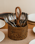 Multi-Purpose Rattan Caddy Basket for Kitchen and Living Room