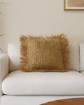 Handcrafted Raffia Cushion for Sofa, Chair, and Home Decor