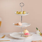 White Crochet Ceramic 3-tier Cupcake Stand Nestasia