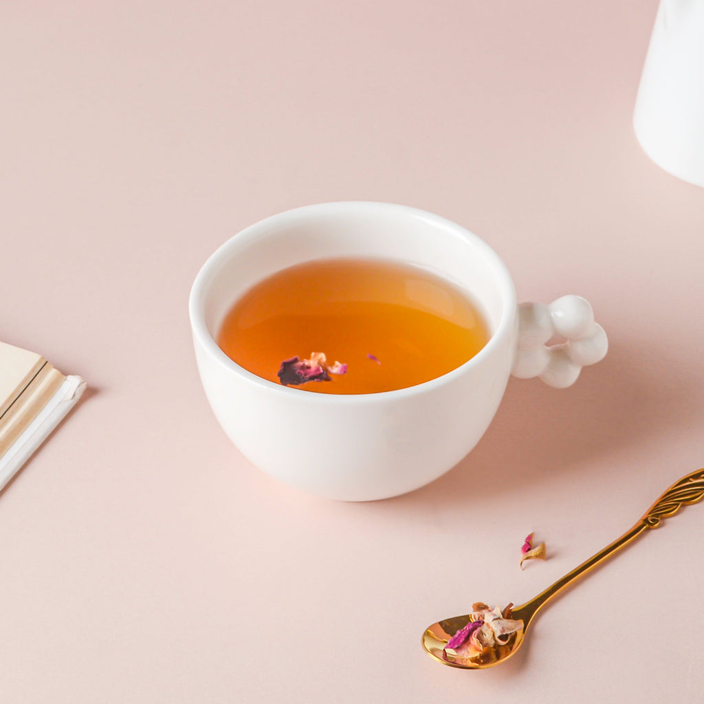 Riona Flower Cup And Plate Set White Nestasia