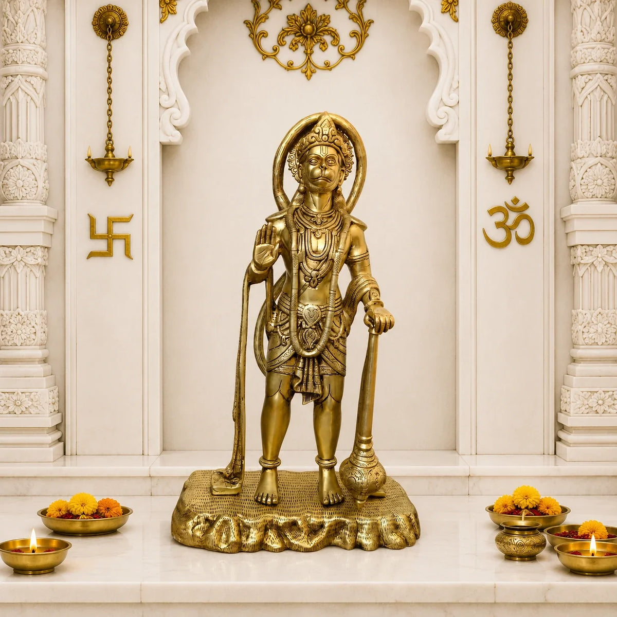 Brass Standing Hanuman Statue (25 Inch) Vedansh Craft