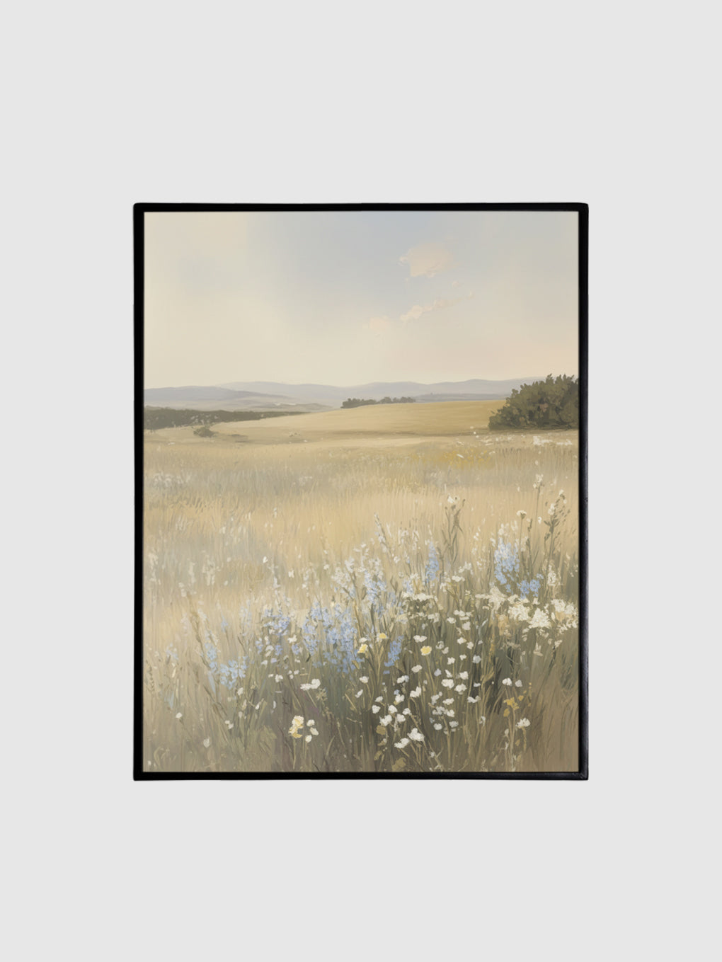 Silent Bloomscape | Printed Canvas Wall Art Contrast Living
