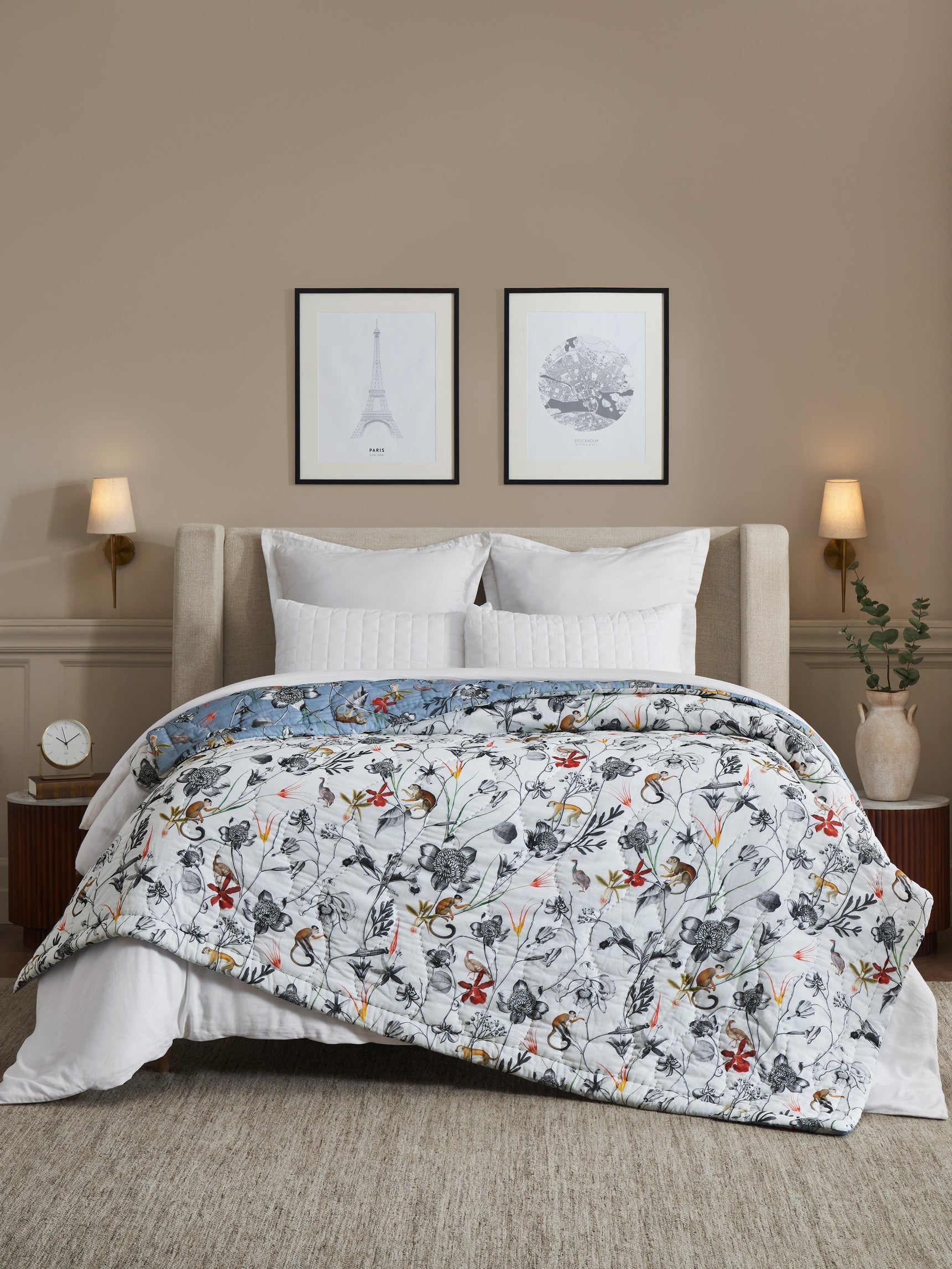 Botanish Reversible Printed Summer Quilt Contrast Living