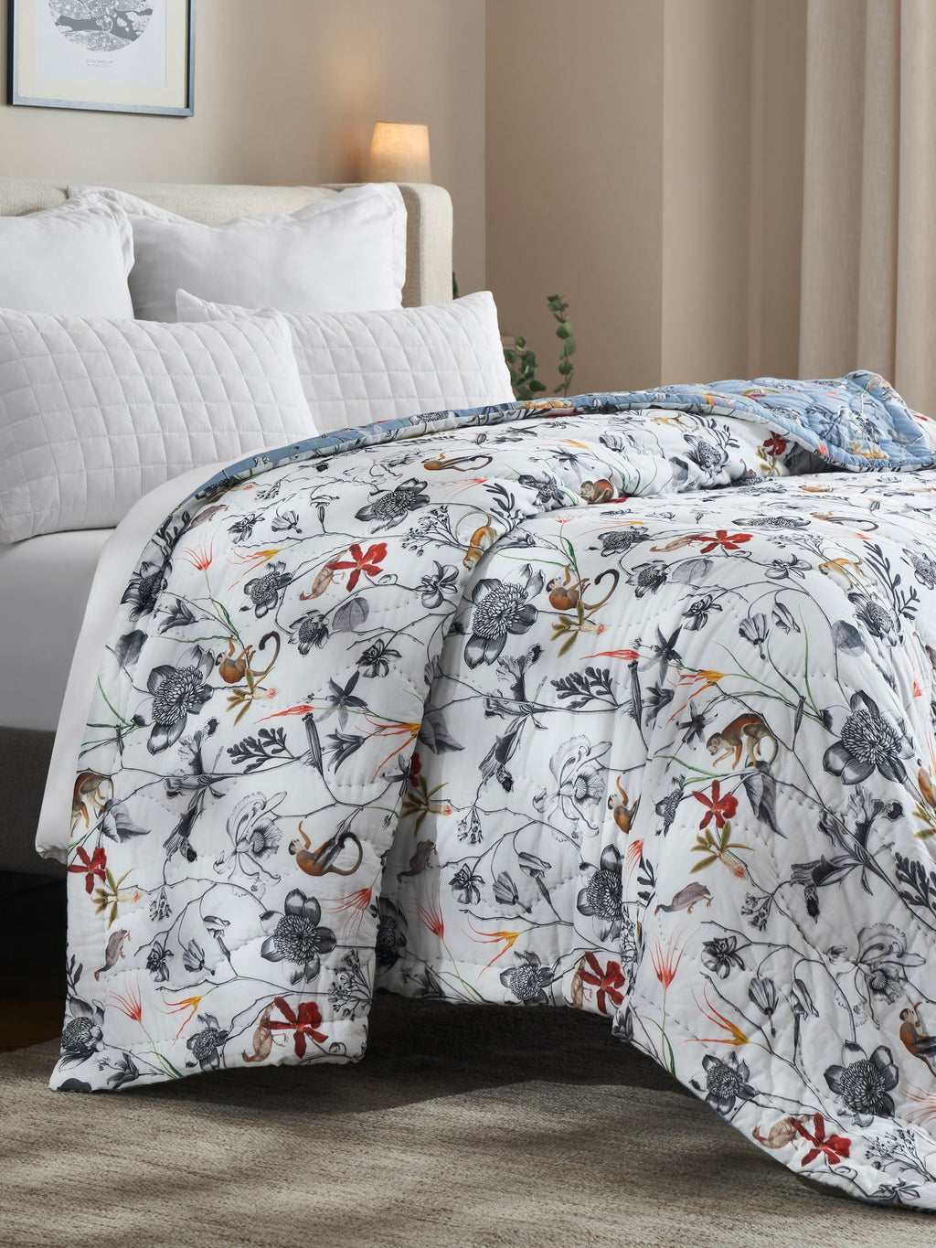 Botanish Reversible Printed Summer Quilt Contrast Living