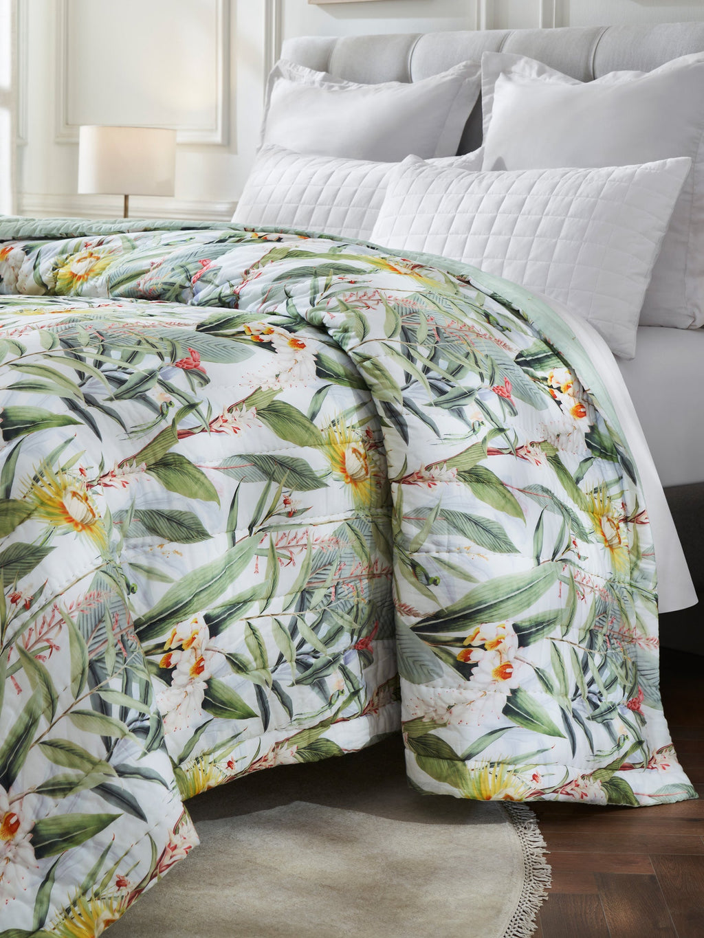 Tropic Chic Reversible Printed Summer Quilt Contrast Living