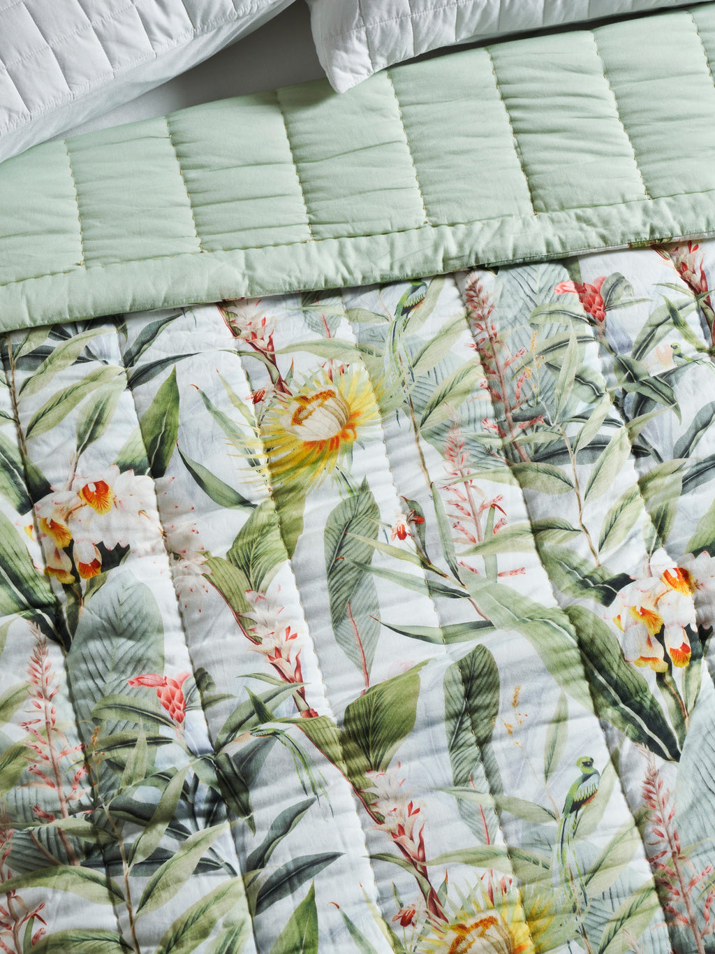 Tropic Chic Reversible Printed Summer Quilt Contrast Living