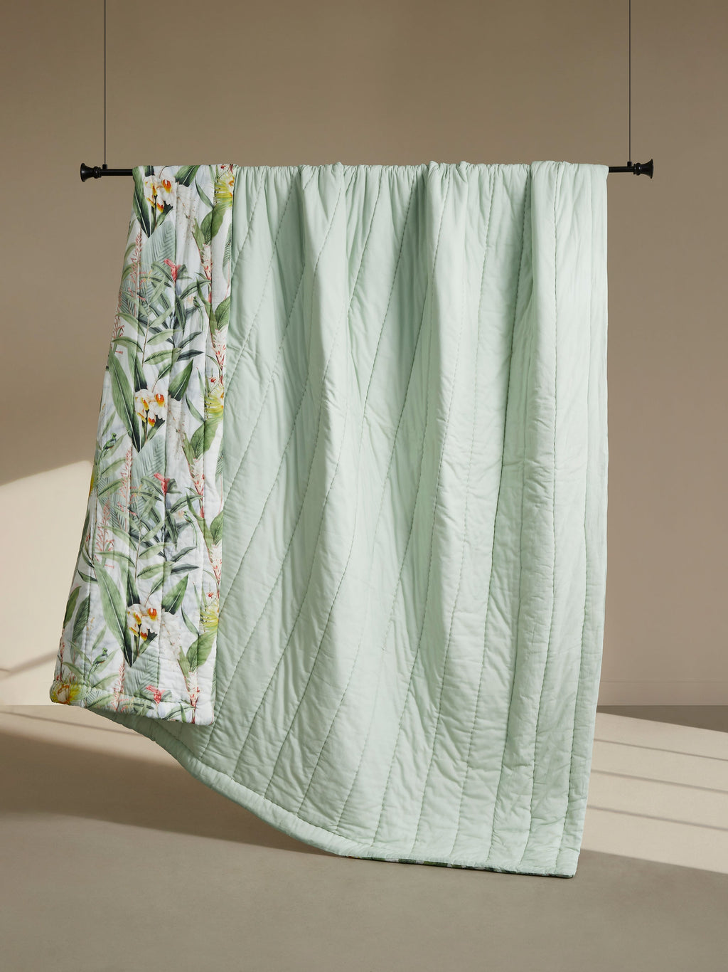 Tropic Chic Reversible Printed Summer Quilt Contrast Living