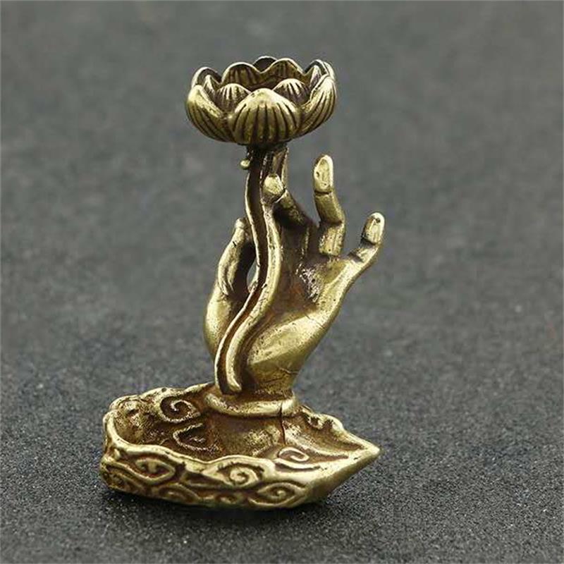 Antique Buddha Hand Incense Stick Incense Stove Brass Artifact Tabletop Decoration kafalo