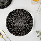 Trellis Gloss Ceramic Dinner Plate Black 10 Inch Nestasia