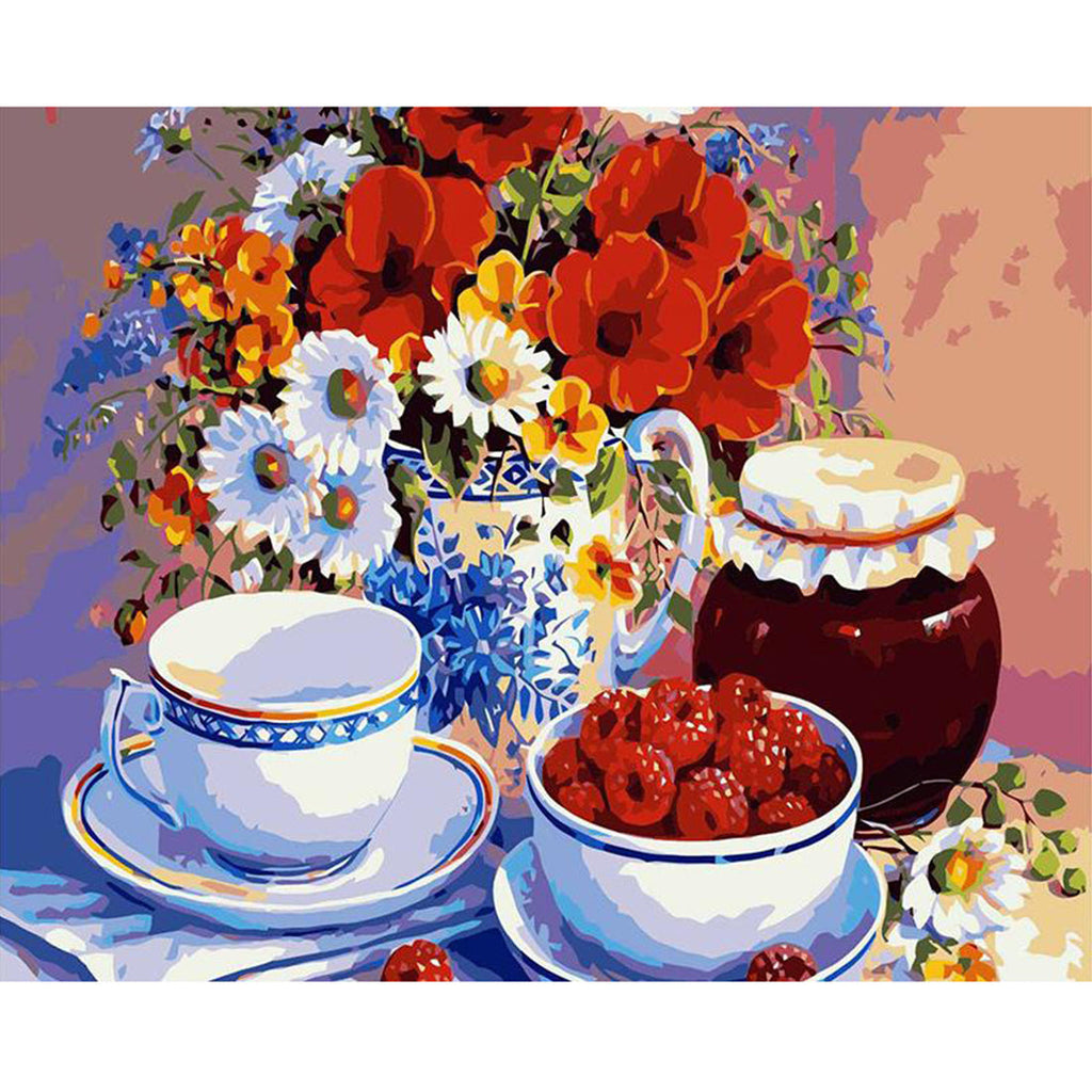 Ceramic Tea Set DIY Paint By Numbers Kit Nestasia