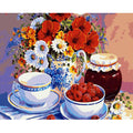 Ceramic Tea Set DIY Paint By Numbers Kit Nestasia