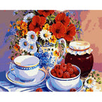 Ceramic Tea Set DIY Paint By Numbers Kit Nestasia