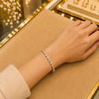 Leaf & Vine Tennis Bracelet for Women | CZ Stones, Gold-Tone Clasp Vedansh Craft