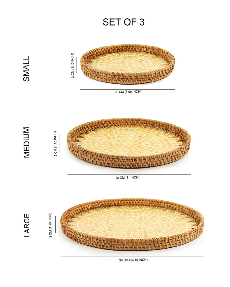 Rattan Decorative Tray for Serving, Gifting, and Home Display