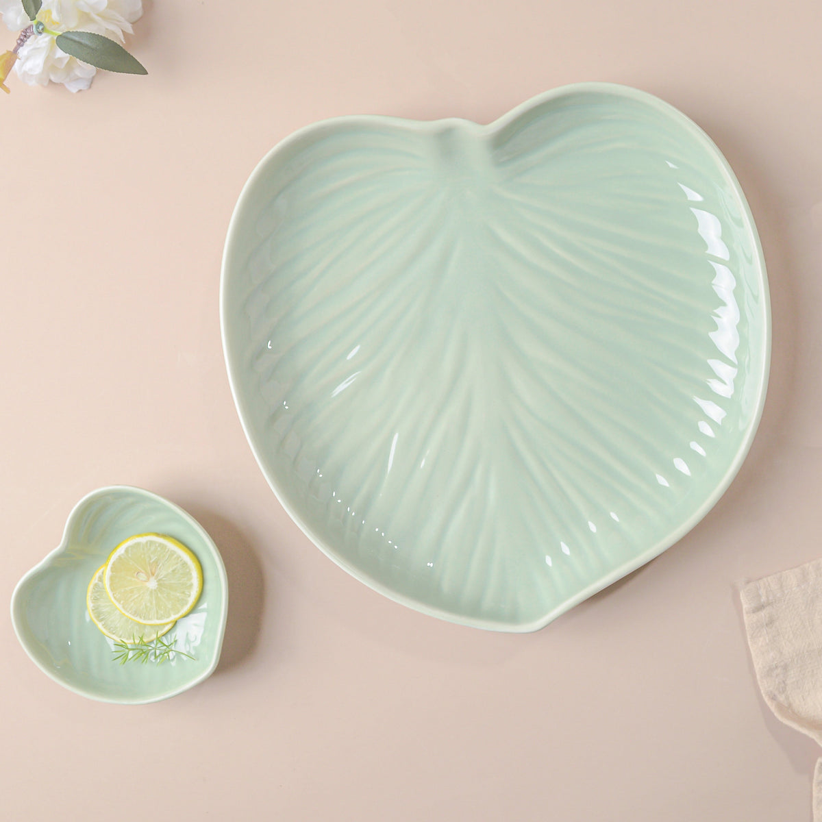 Taro Leaf 30 Piece Dinner Set For 6 Nestasia
