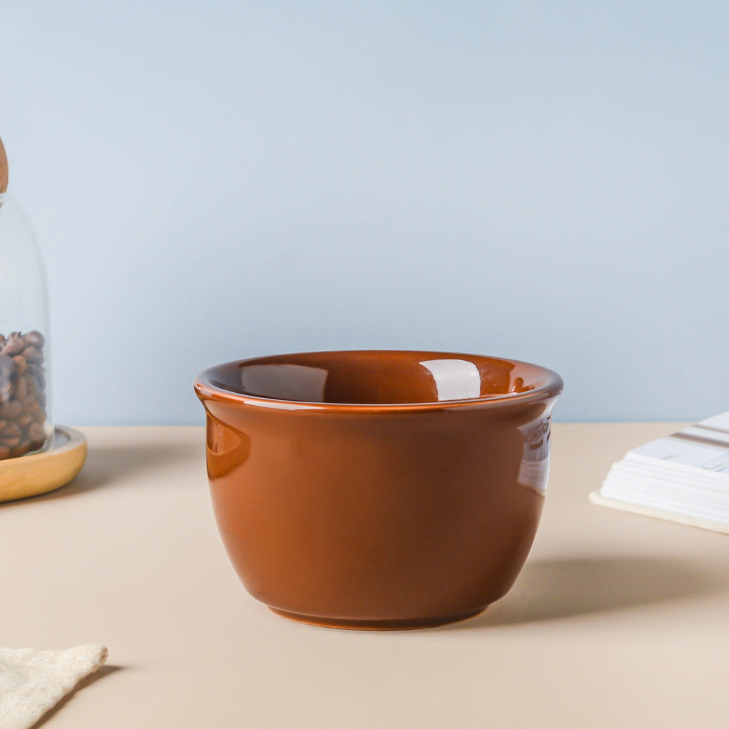 Riona Ceramic Snack Bowl Brown 300 ml Nestasia