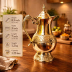 Brass Handcrafted Water Jug With Lid (9.5 Inch) Vedansh Craft