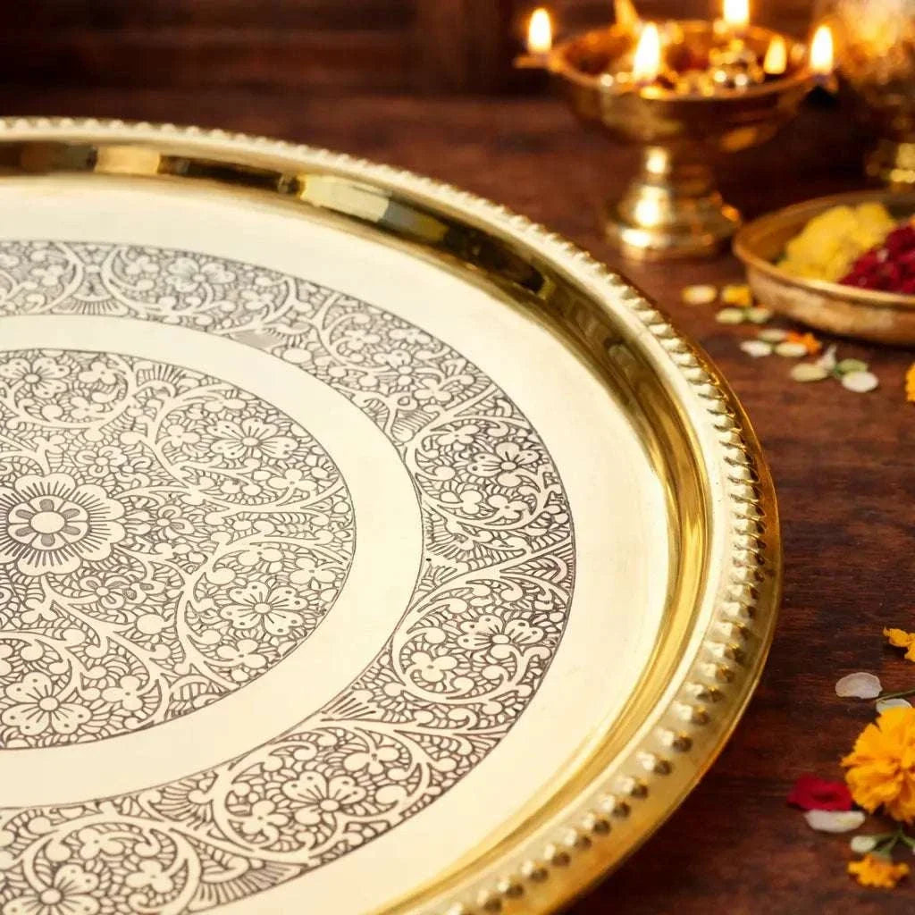 Brass Thali (9 Inch) Vedansh Craft