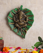 Lord Ganesha Wall Hanging Showpiece in Metal Pan Patta