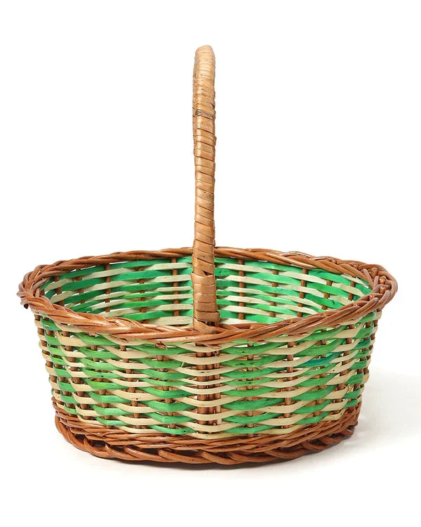 Handmade Wicker Fruit Basket in Pyala Shape for Gifting and Kitchen Storage