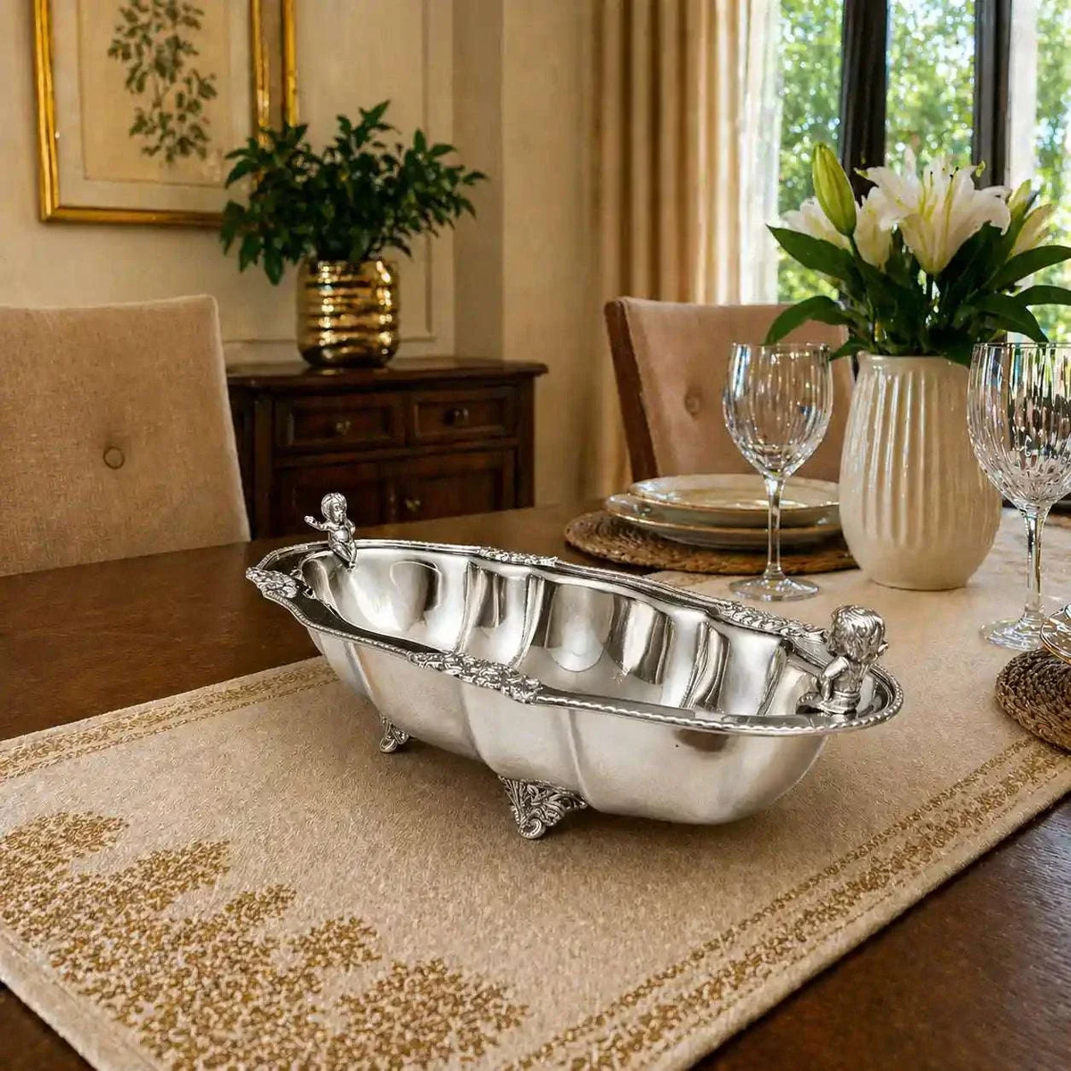 Brass Decorative Oval Serving Fruit, Dish Bowl Vedansh Craft