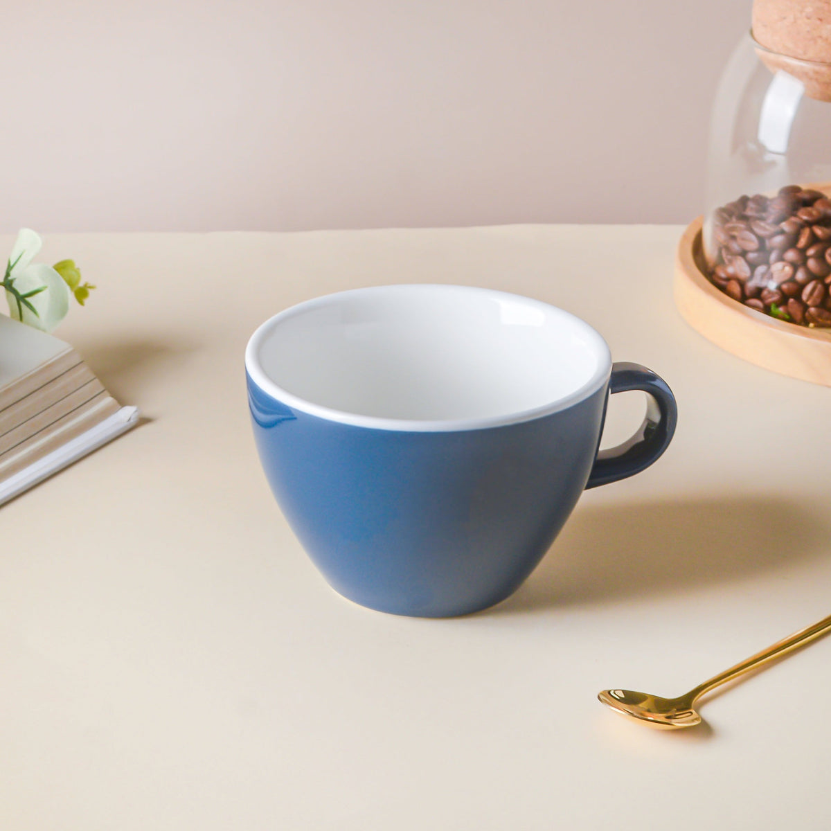 Riona Ceramic Teacup Dark Blue Nestasia