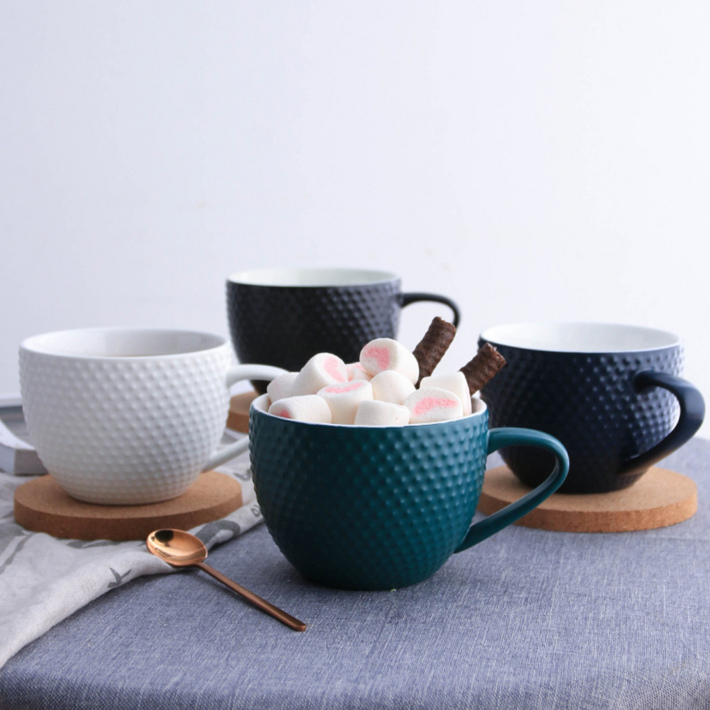 MAGNIFIQUE textured mug with coaster - Green Nestasia