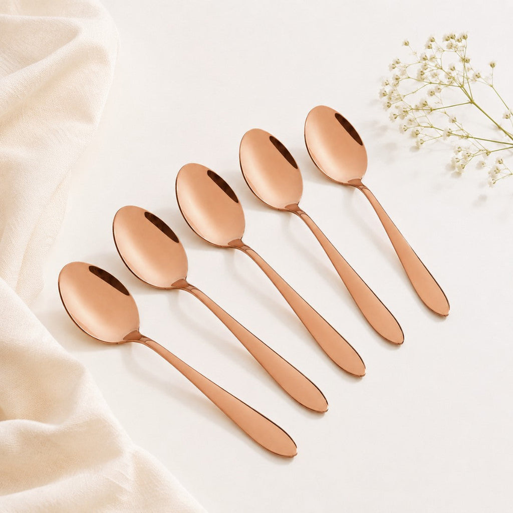 Rose Gold PVD Coated Spoon Set Of 12 Nestasia
