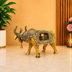 Brass Handcrafted Dhokra Nandi Idol With Inside Shivling (9.7 Inch) Vedansh Craft