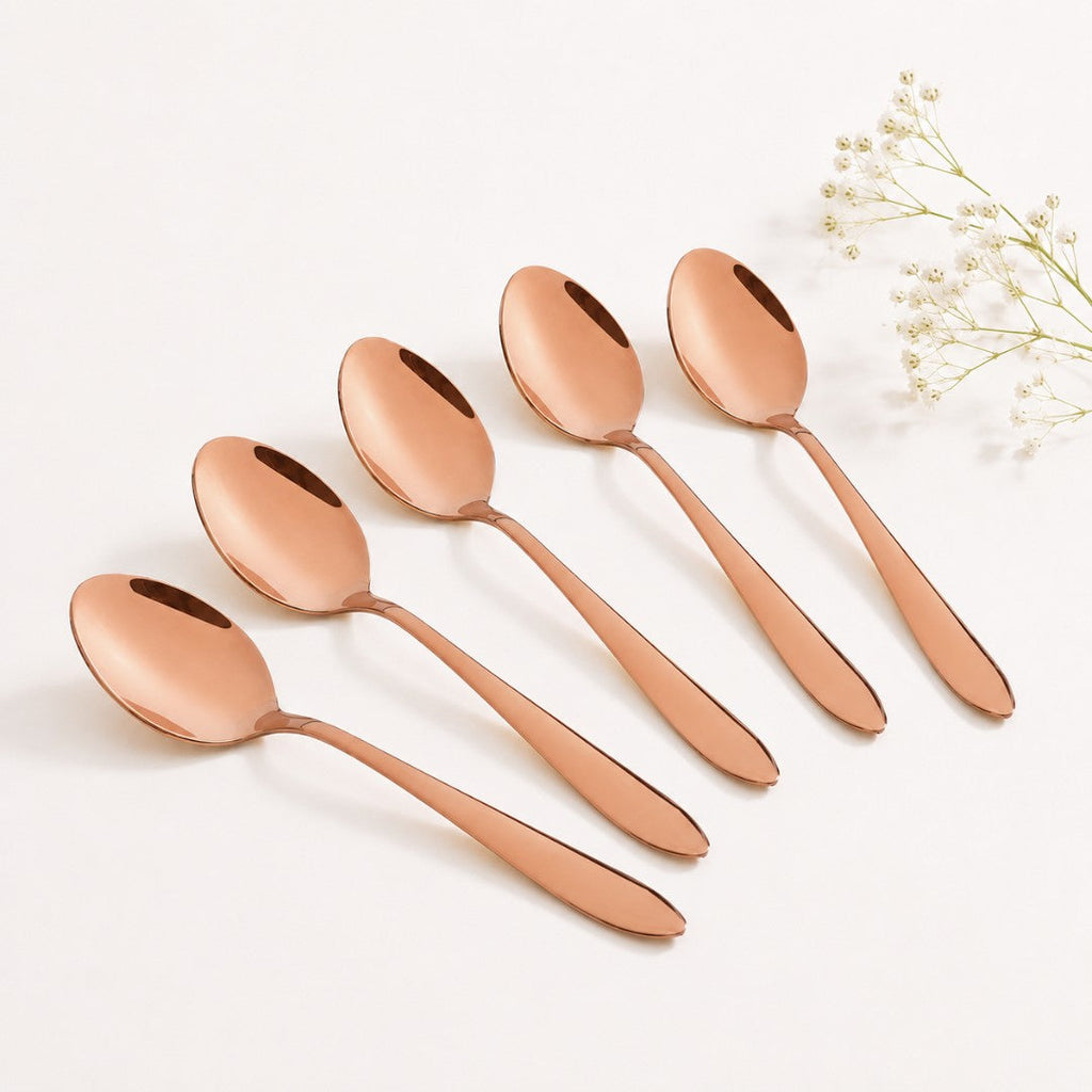 Rose Gold PVD Coated Spoon Set Of 12 Nestasia