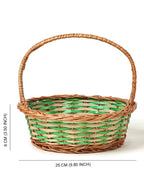 Handcrafted Pyala Shaped Wicker Basket for Fruit Display and Gift Hampers