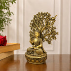 Brass Lightweight Buddha Statue With Tree (6.5 Inch) Vedansh Craft