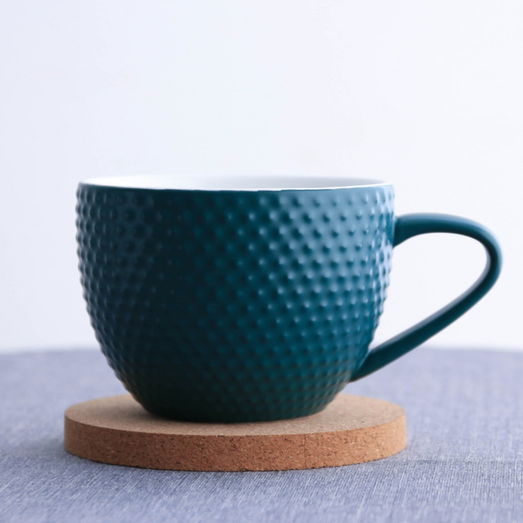 MAGNIFIQUE textured mug with coaster - Green Nestasia