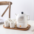 MAGNIFIQUE Tea Set - Natural White and Gold Leaf Nestasia
