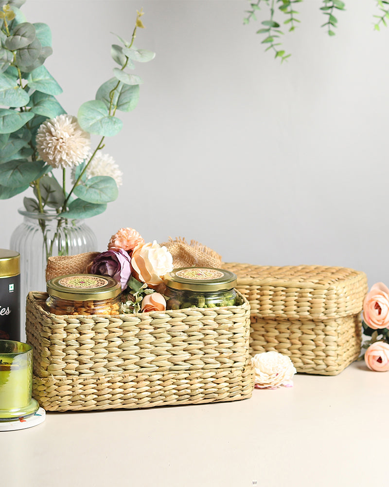 Handcrafted Seagrass Storage Box for Jewelry, Accessories & Essentials