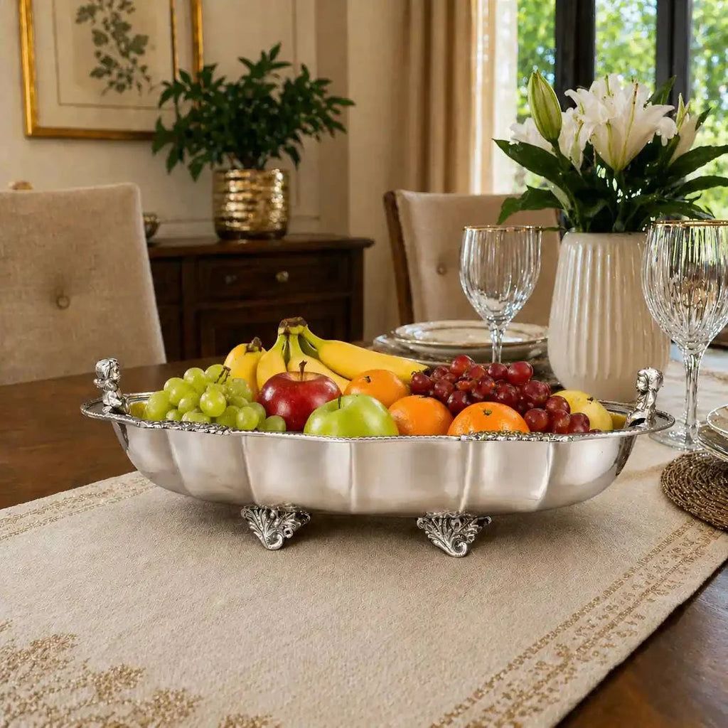 Brass Decorative Oval Serving Fruit, Dish Bowl Vedansh Craft