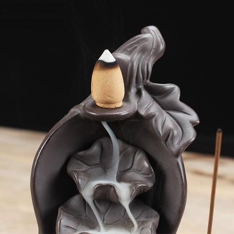 Ceramic Waterfall Backflow Incense Burner + 10 Cones kafalo