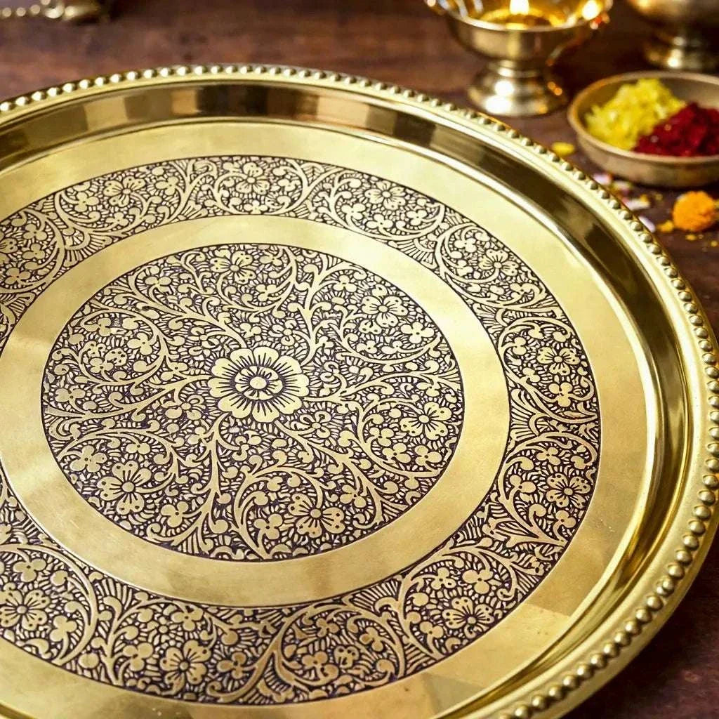 Brass Thali (9 Inch) Vedansh Craft