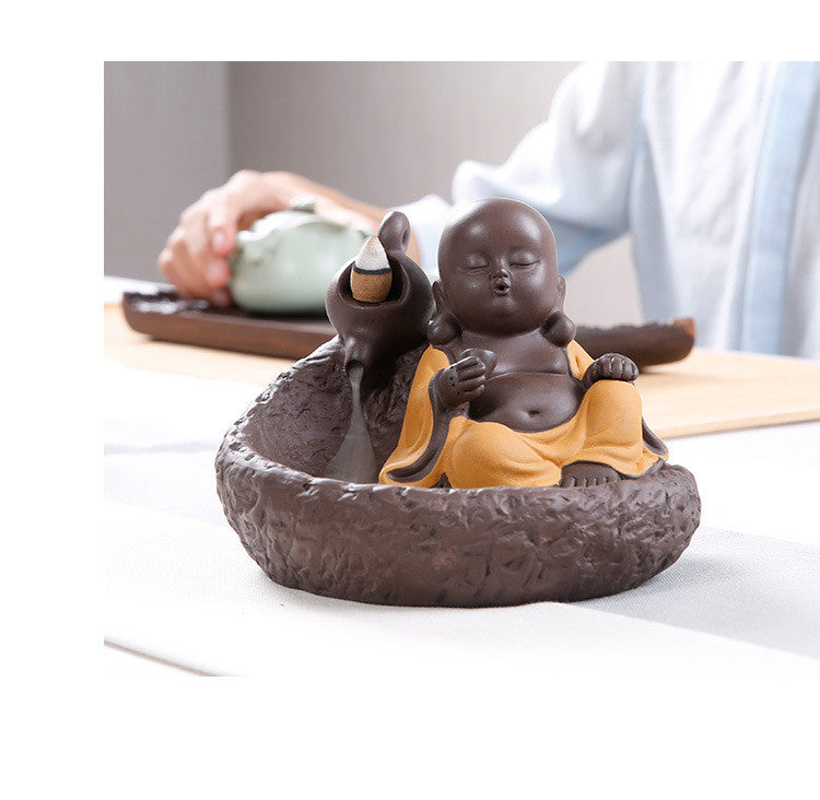 Little Monk Purple Sand Backflow Incense Burner Sandalwood Incense Burner Incense Road