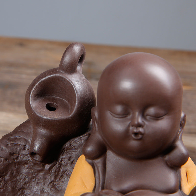 Little Monk Purple Sand Backflow Incense Burner Sandalwood Incense Burner Incense Road kafalo