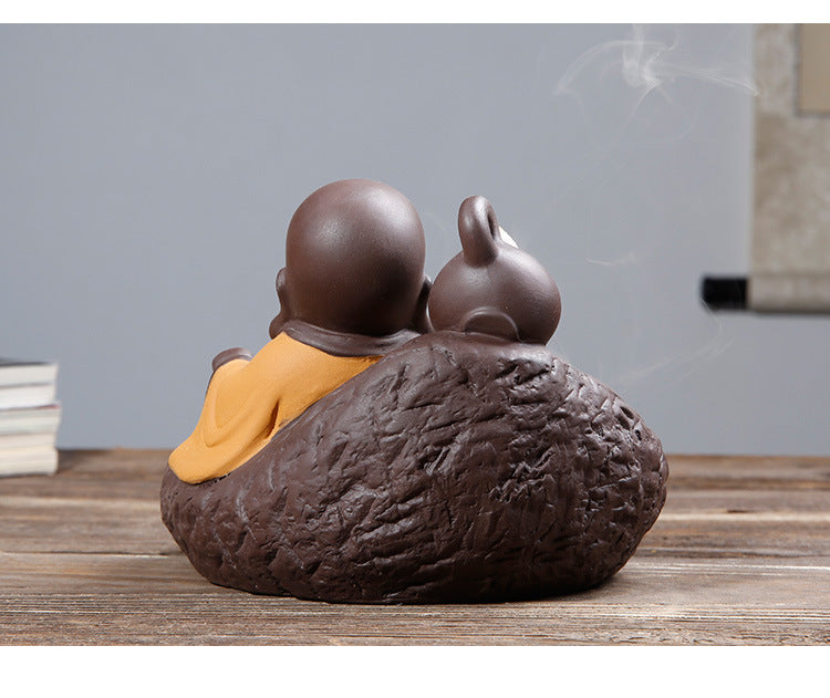 Little Monk Purple Sand Backflow Incense Burner Sandalwood Incense Burner Incense Road