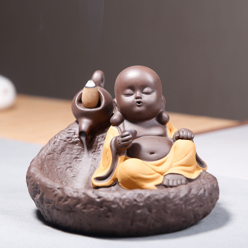 Little Monk Purple Sand Backflow Incense Burner Sandalwood Incense Burner Incense Road kafalo