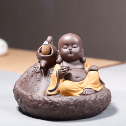 Little Monk Purple Sand Backflow Incense Burner Sandalwood Incense Burner Incense Road