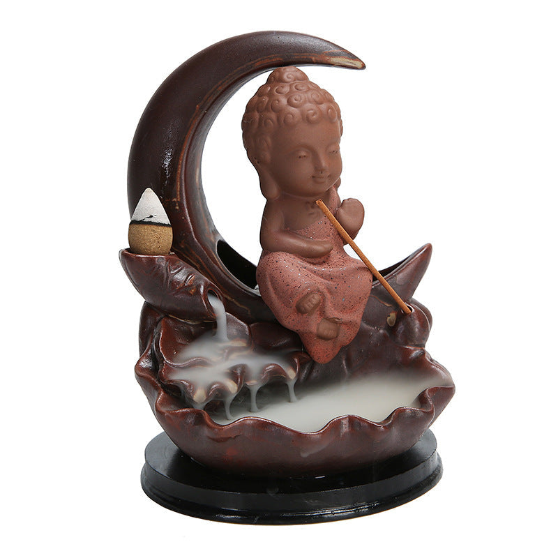Tathagata Little Monk Sandalwood Incense Burner Agarwood Incense Stick Indoor Incense Road Decoration kafalo