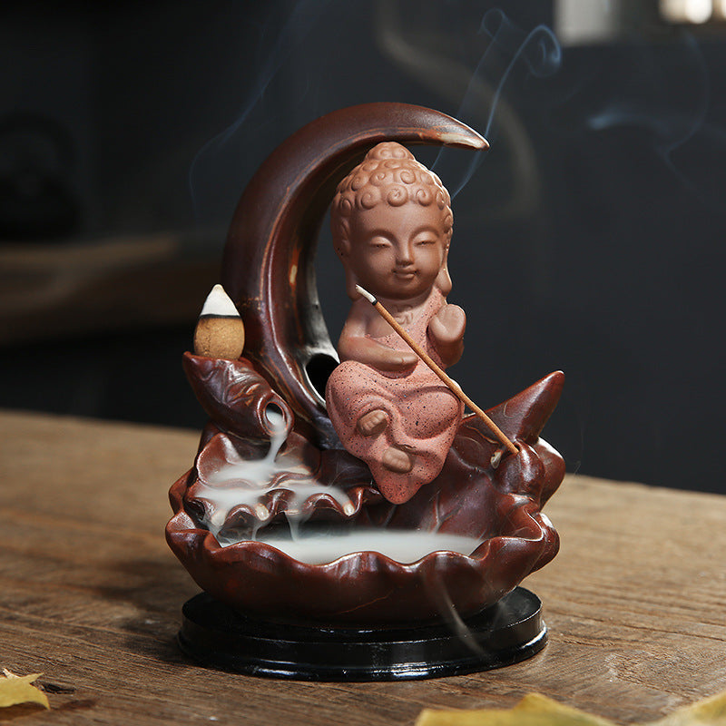 Tathagata Little Monk Sandalwood Incense Burner Agarwood Incense Stick Indoor Incense Road Decoration kafalo