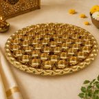 Brass Chappan Bhog Thali With 56 Prasad Bowls Set (23 Inch) Vedansh Craft