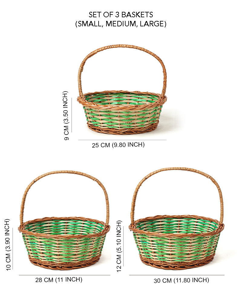 Handcrafted Pyala Shaped Wicker Basket for Fruit Display and Gift Hampers