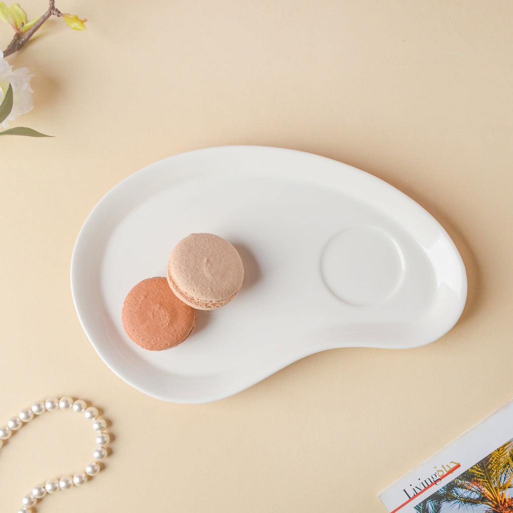 Riona Butterfly Snack Plate and Cup Set White Nestasia