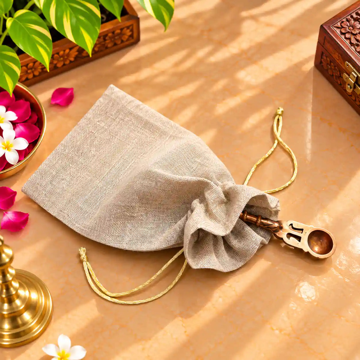 Brass Pooja Potli Gift Hamper: Bulk Corporate Gifting Vedansh Craft